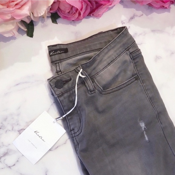KanCan Distressed Moto Ankle Gray Fade Jeans BNWT - Picture 11 of 13